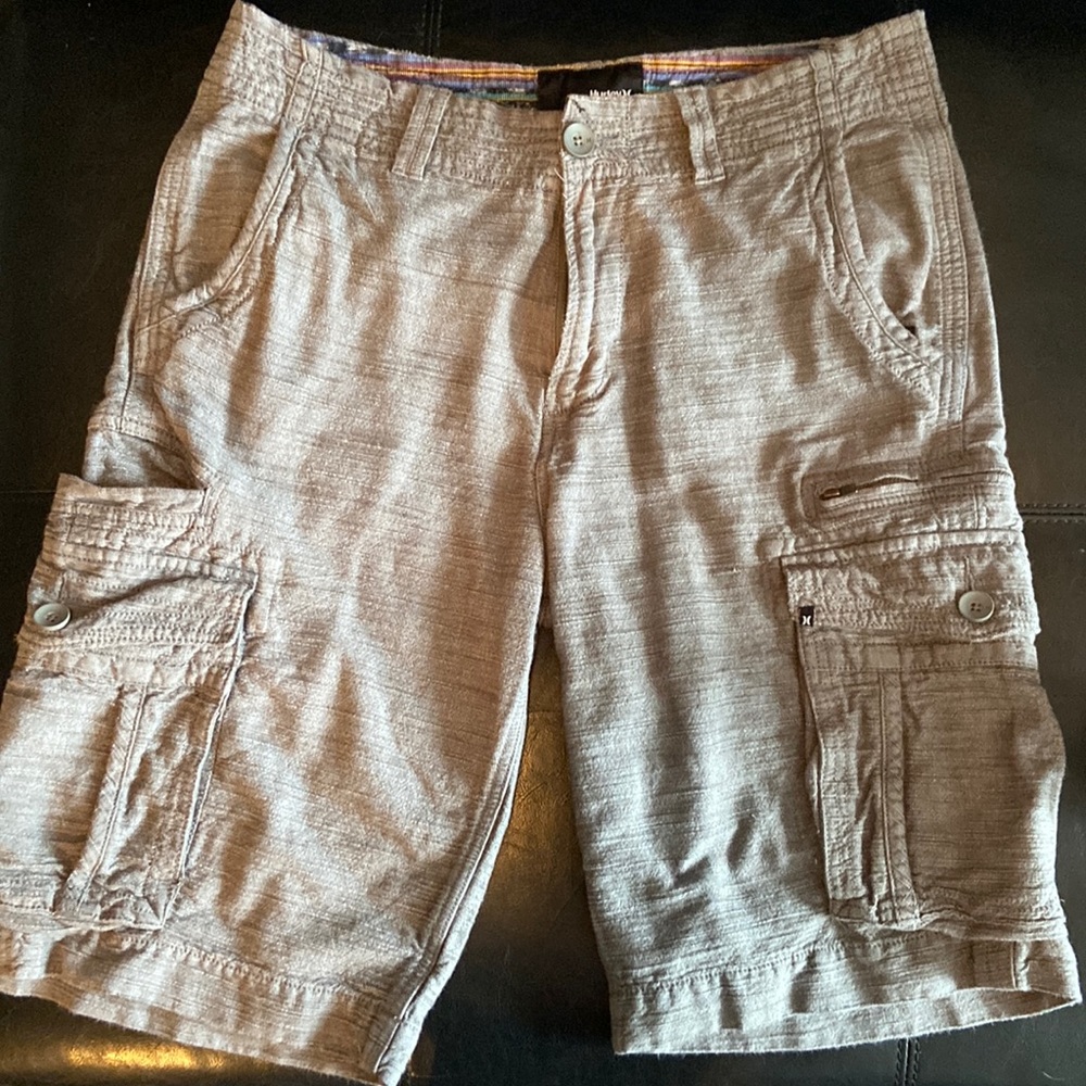 Men’s Hurley Grey Cargo Shorts 100% cotton